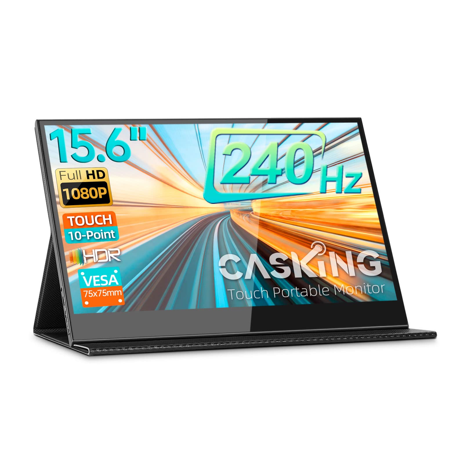 CASKING 240Hz Portable Monitor, 15.6-inch Portable Touchscreen